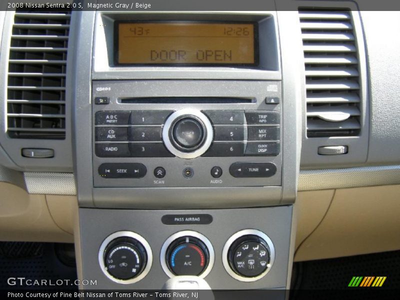 Magnetic Gray / Beige 2008 Nissan Sentra 2.0 S