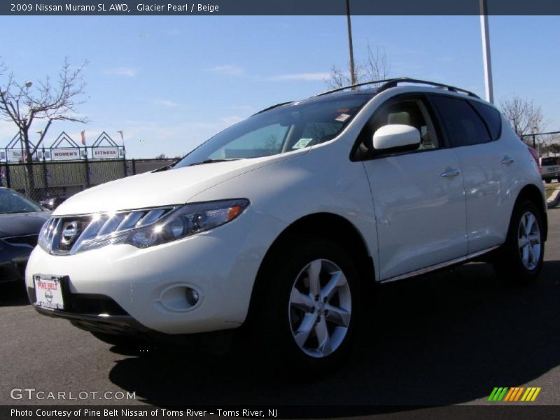 Glacier Pearl / Beige 2009 Nissan Murano SL AWD