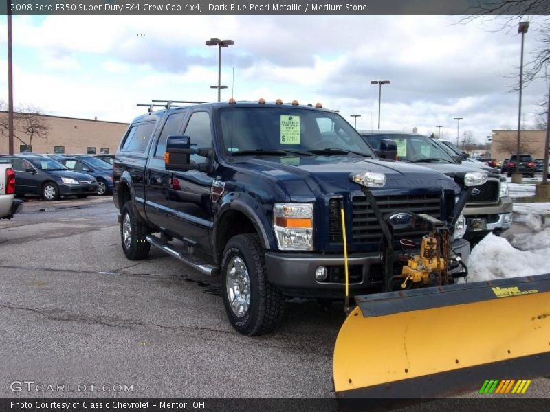 Dark Blue Pearl Metallic / Medium Stone 2008 Ford F350 Super Duty FX4 Crew Cab 4x4