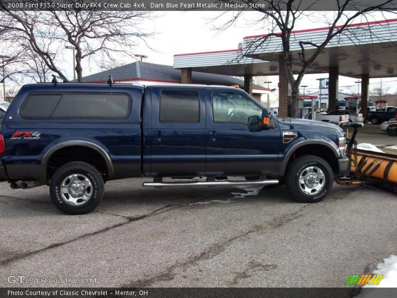 Dark Blue Pearl Metallic / Medium Stone 2008 Ford F350 Super Duty FX4 Crew Cab 4x4