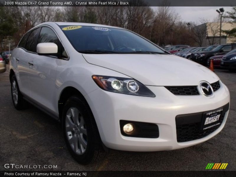 Crystal White Pearl Mica / Black 2008 Mazda CX-7 Grand Touring AWD