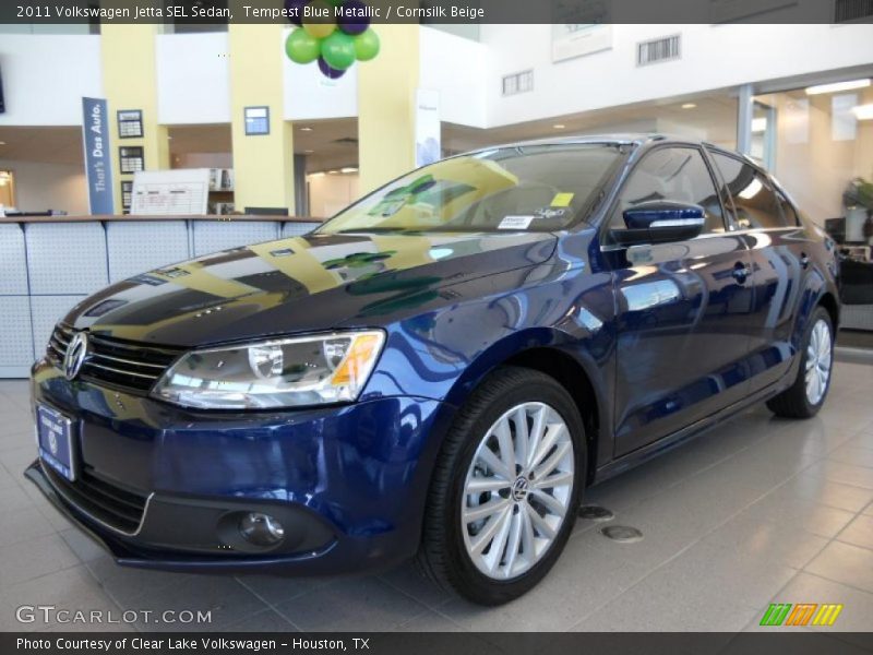 Tempest Blue Metallic / Cornsilk Beige 2011 Volkswagen Jetta SEL Sedan