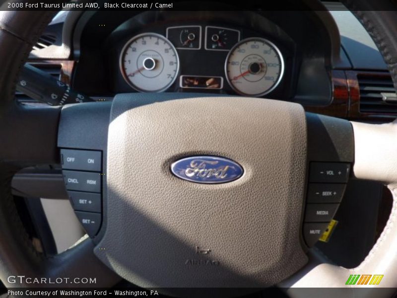 Black Clearcoat / Camel 2008 Ford Taurus Limited AWD