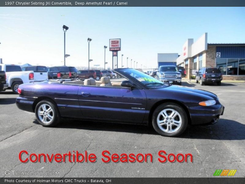 Deep Amethyst Pearl / Camel 1997 Chrysler Sebring JXi Convertible