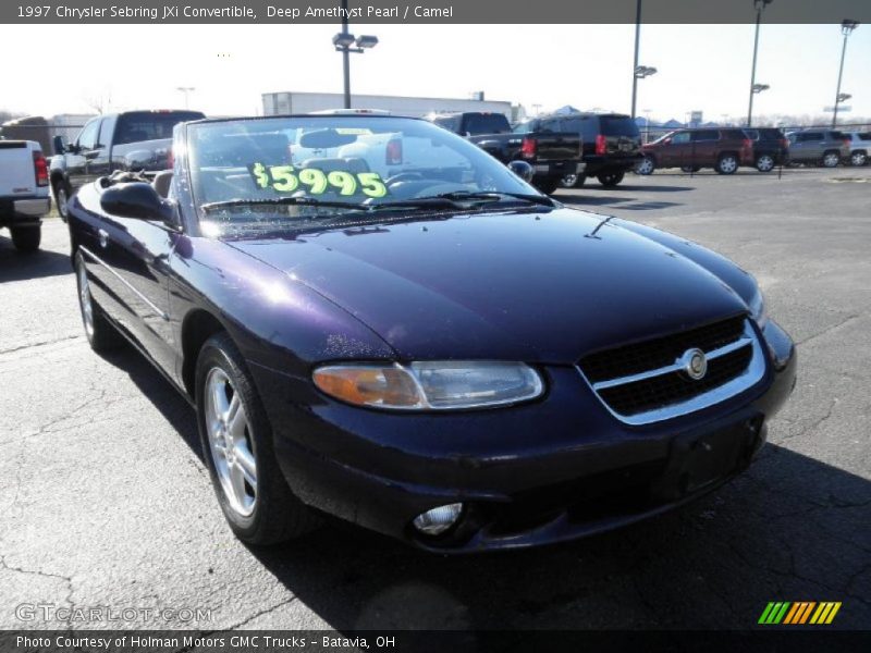 Deep Amethyst Pearl / Camel 1997 Chrysler Sebring JXi Convertible