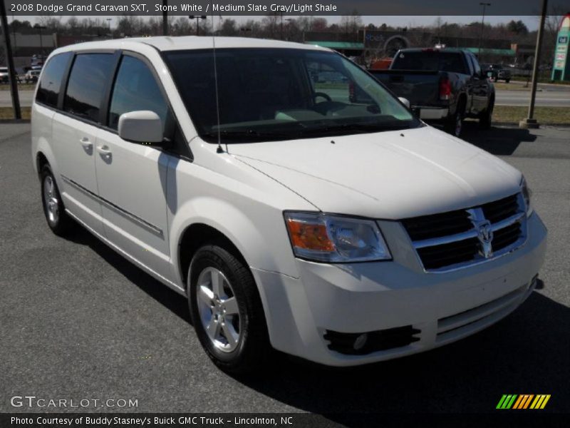 Stone White / Medium Slate Gray/Light Shale 2008 Dodge Grand Caravan SXT