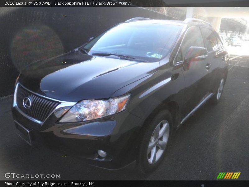 Black Sapphire Pearl / Black/Brown Walnut 2010 Lexus RX 350 AWD