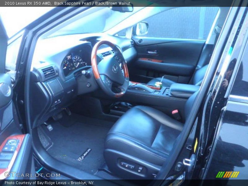 Black Sapphire Pearl / Black/Brown Walnut 2010 Lexus RX 350 AWD