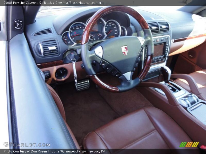 Black / Chestnut/Black Natural Leather 2008 Porsche Cayenne S