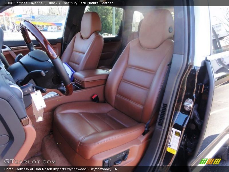 Black / Chestnut/Black Natural Leather 2008 Porsche Cayenne S