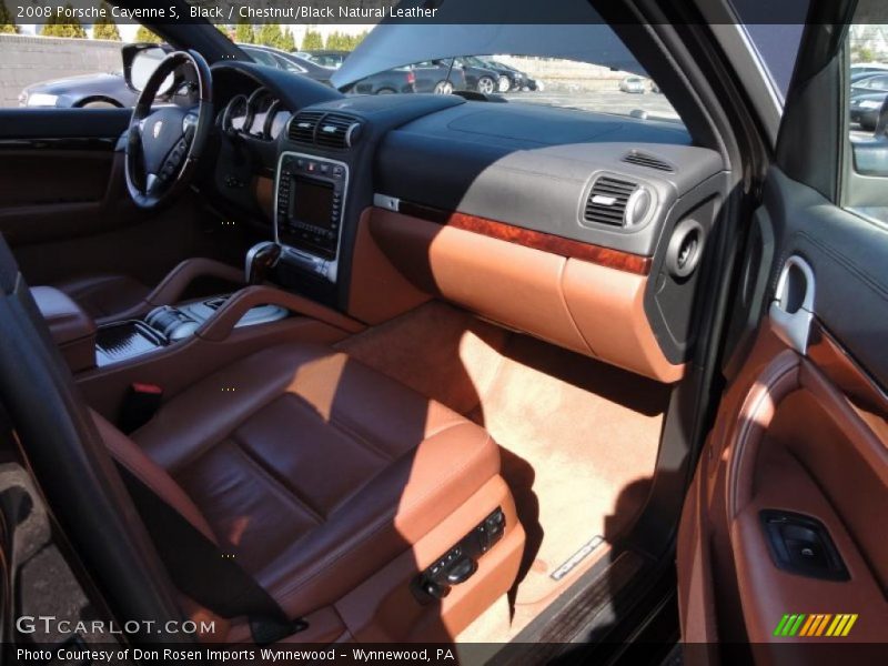 Black / Chestnut/Black Natural Leather 2008 Porsche Cayenne S
