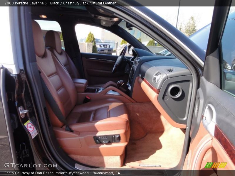 Black / Chestnut/Black Natural Leather 2008 Porsche Cayenne S