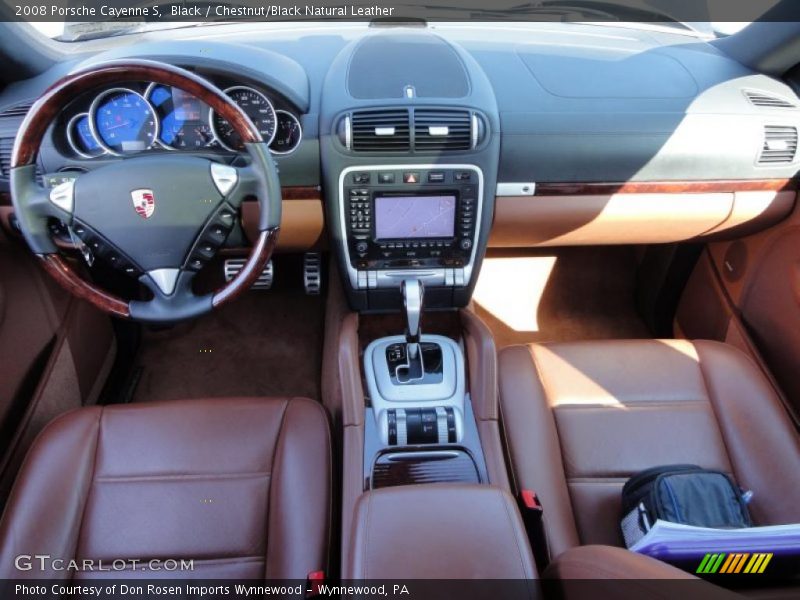 Black / Chestnut/Black Natural Leather 2008 Porsche Cayenne S
