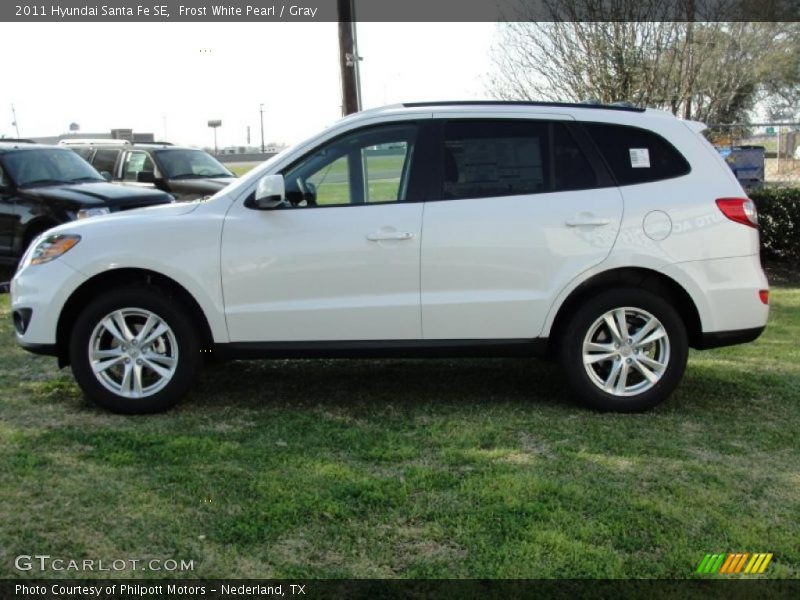 Frost White Pearl / Gray 2011 Hyundai Santa Fe SE
