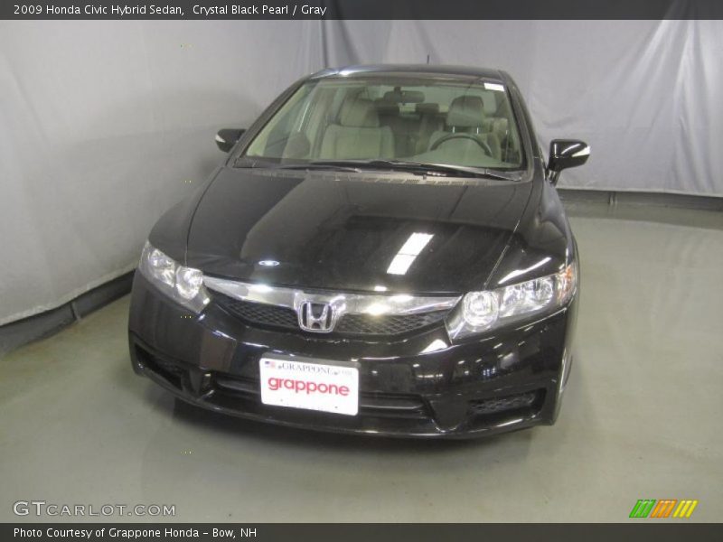 Crystal Black Pearl / Gray 2009 Honda Civic Hybrid Sedan