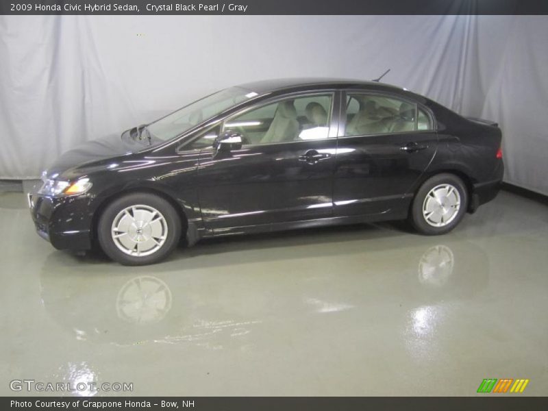 Crystal Black Pearl / Gray 2009 Honda Civic Hybrid Sedan