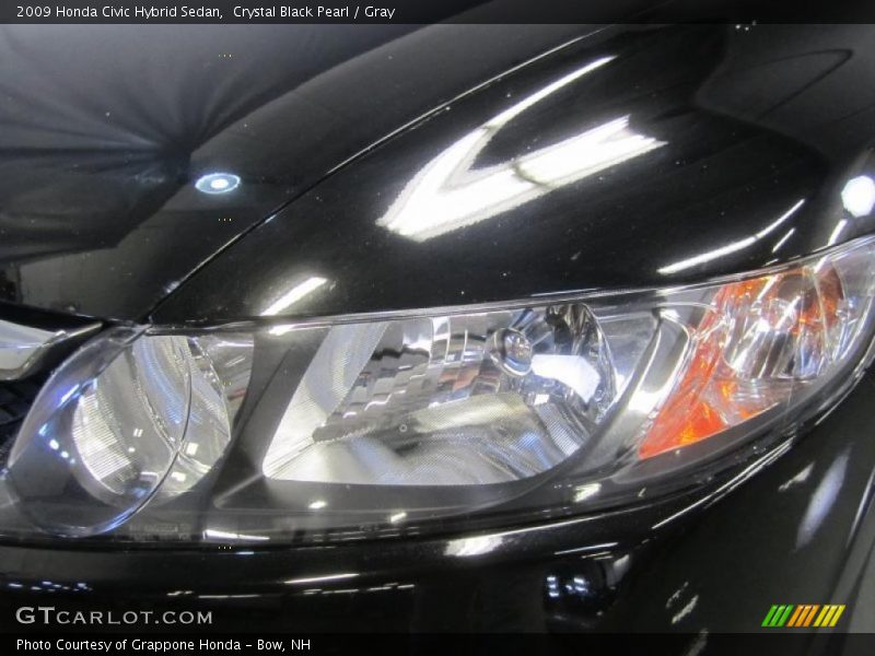 Crystal Black Pearl / Gray 2009 Honda Civic Hybrid Sedan