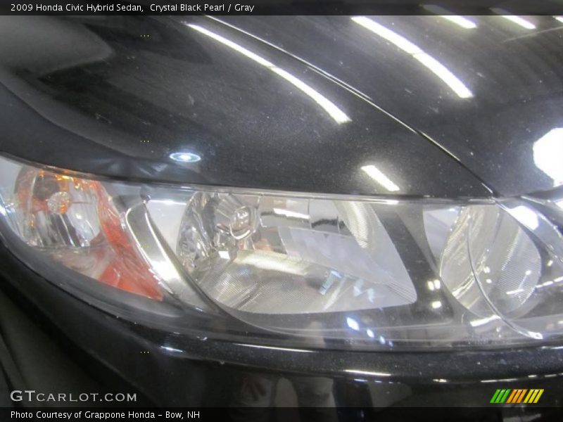 Crystal Black Pearl / Gray 2009 Honda Civic Hybrid Sedan