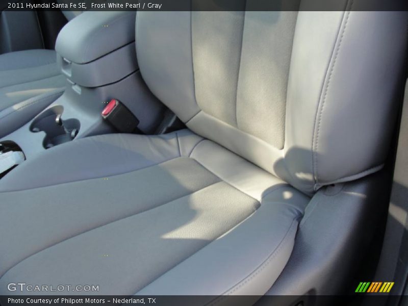 Frost White Pearl / Gray 2011 Hyundai Santa Fe SE