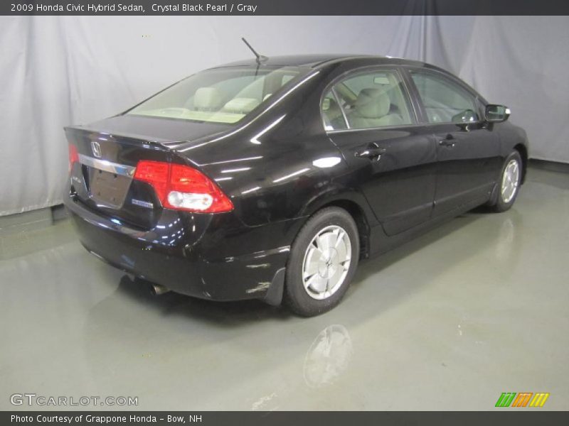 Crystal Black Pearl / Gray 2009 Honda Civic Hybrid Sedan