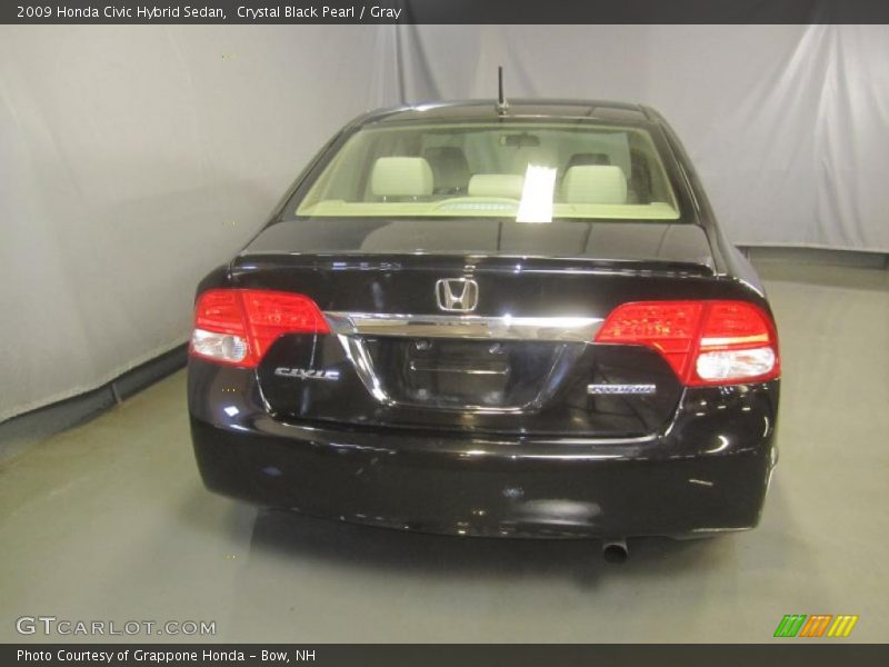 Crystal Black Pearl / Gray 2009 Honda Civic Hybrid Sedan