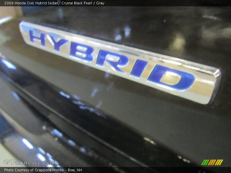 Crystal Black Pearl / Gray 2009 Honda Civic Hybrid Sedan