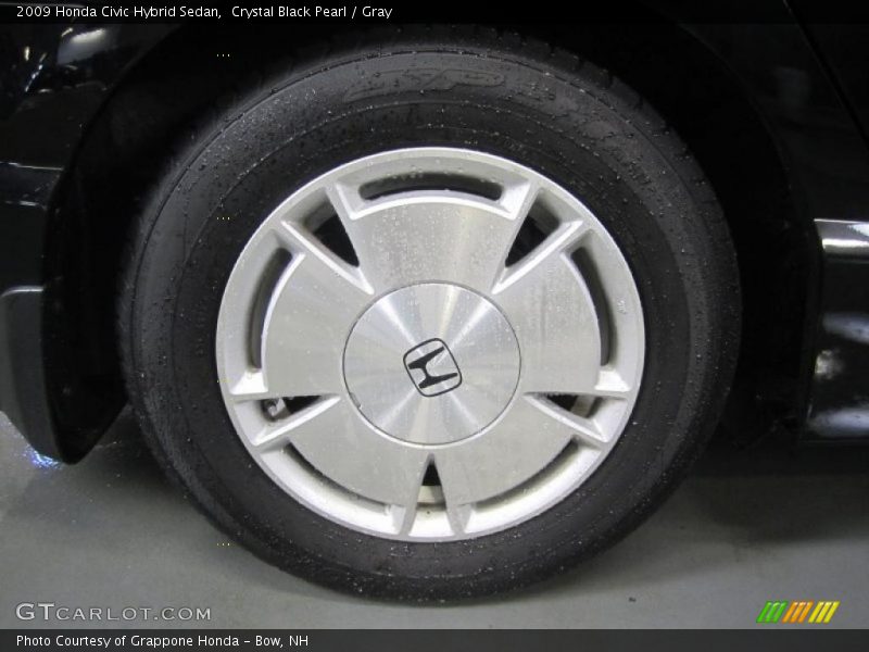 Crystal Black Pearl / Gray 2009 Honda Civic Hybrid Sedan