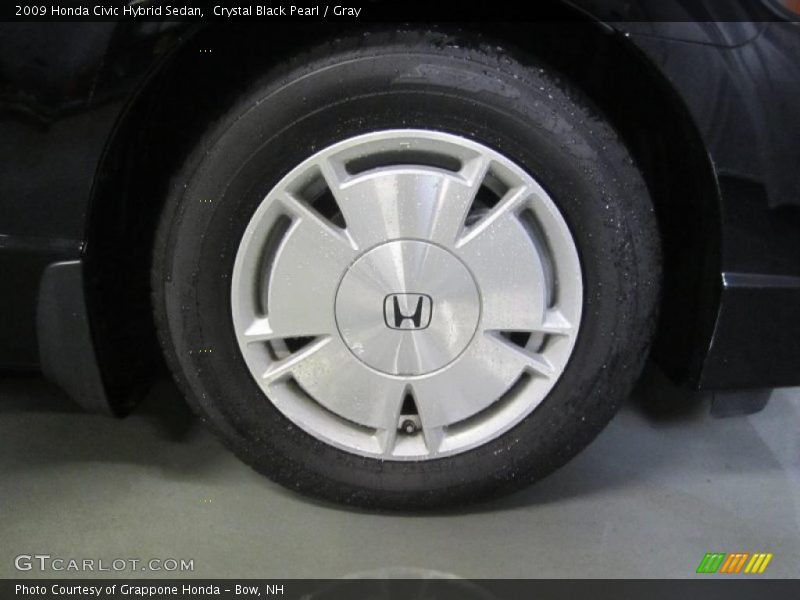 Crystal Black Pearl / Gray 2009 Honda Civic Hybrid Sedan