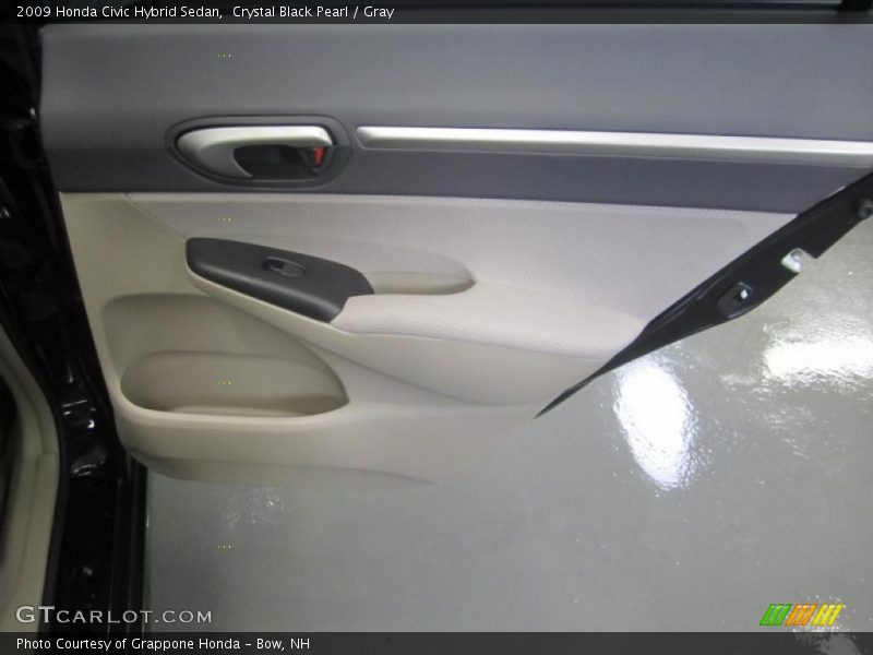 Crystal Black Pearl / Gray 2009 Honda Civic Hybrid Sedan