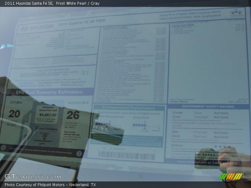  2011 Santa Fe SE Window Sticker