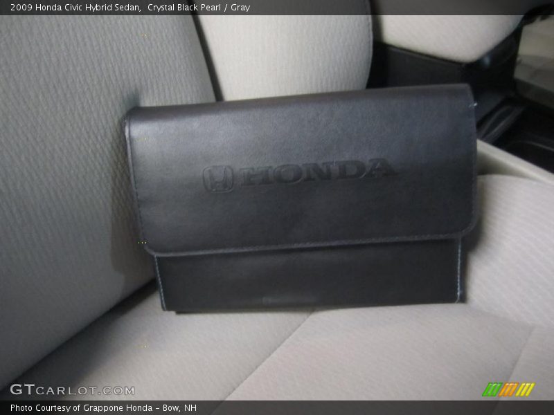 Crystal Black Pearl / Gray 2009 Honda Civic Hybrid Sedan