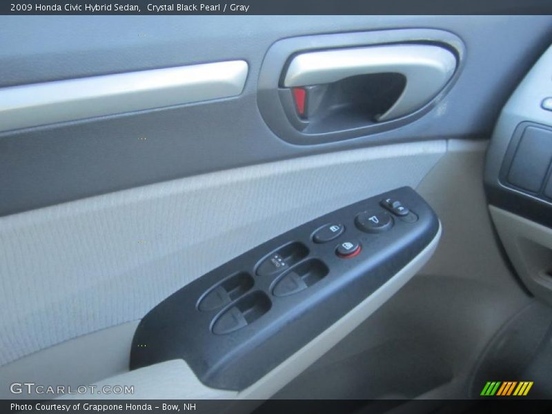 Crystal Black Pearl / Gray 2009 Honda Civic Hybrid Sedan