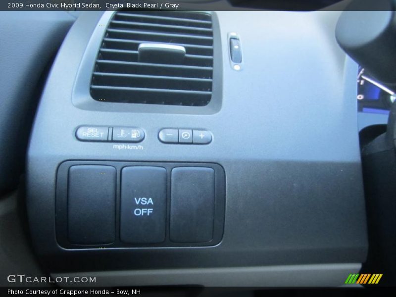 Crystal Black Pearl / Gray 2009 Honda Civic Hybrid Sedan