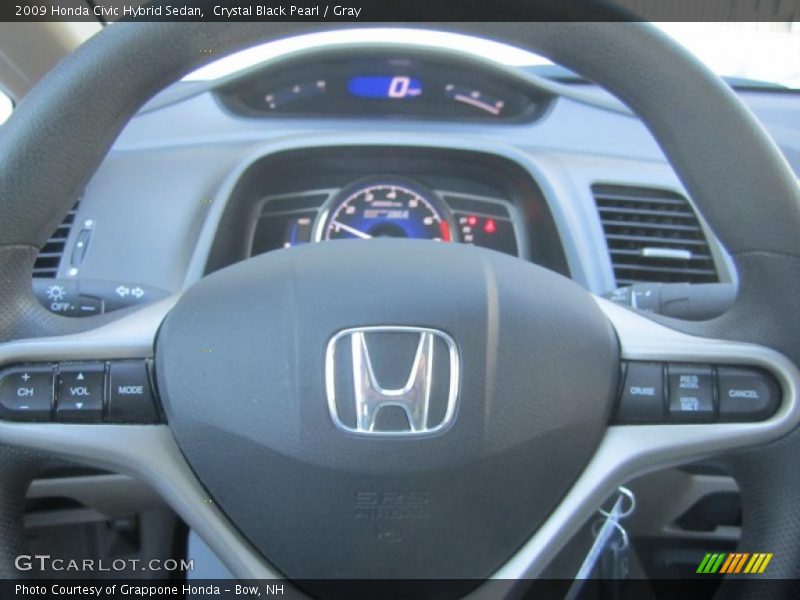 Crystal Black Pearl / Gray 2009 Honda Civic Hybrid Sedan