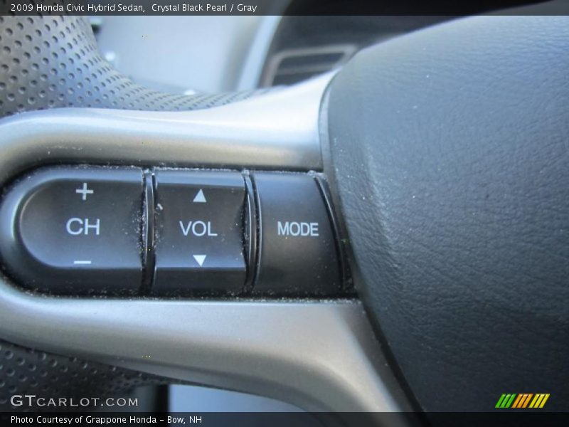Crystal Black Pearl / Gray 2009 Honda Civic Hybrid Sedan