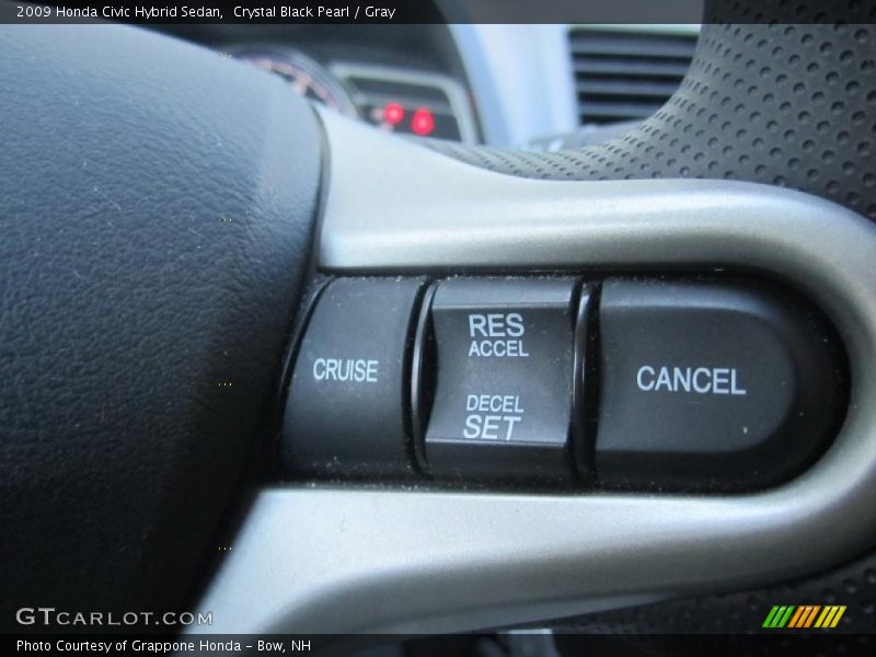 Crystal Black Pearl / Gray 2009 Honda Civic Hybrid Sedan