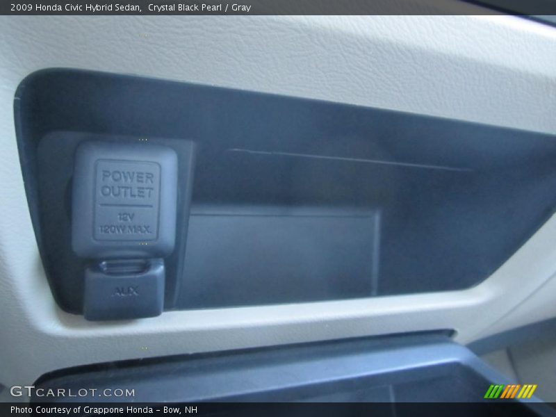 Crystal Black Pearl / Gray 2009 Honda Civic Hybrid Sedan