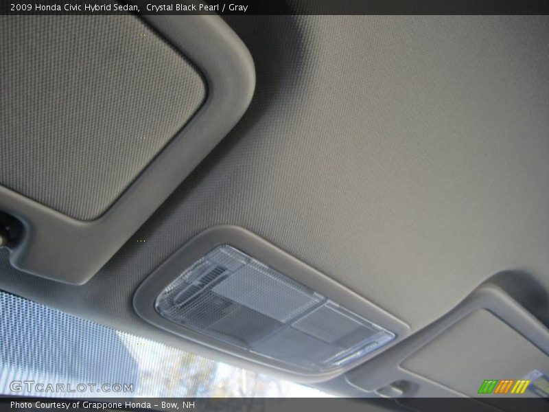 Crystal Black Pearl / Gray 2009 Honda Civic Hybrid Sedan