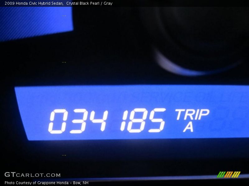 Crystal Black Pearl / Gray 2009 Honda Civic Hybrid Sedan