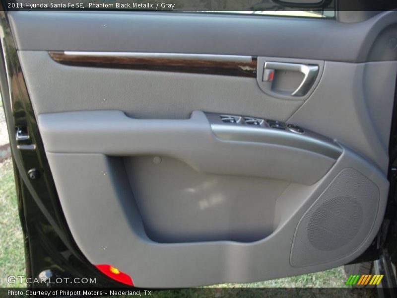 Phantom Black Metallic / Gray 2011 Hyundai Santa Fe SE