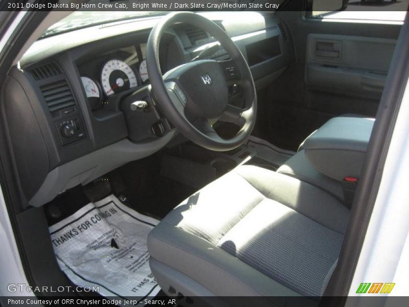 Bright White / Dark Slate Gray/Medium Slate Gray 2011 Dodge Dakota Big Horn Crew Cab
