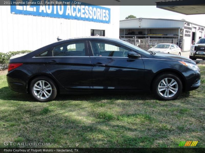 Pacific Blue Pearl / Gray 2011 Hyundai Sonata GLS