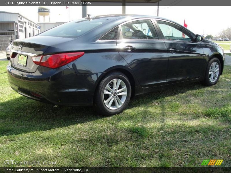Pacific Blue Pearl / Gray 2011 Hyundai Sonata GLS