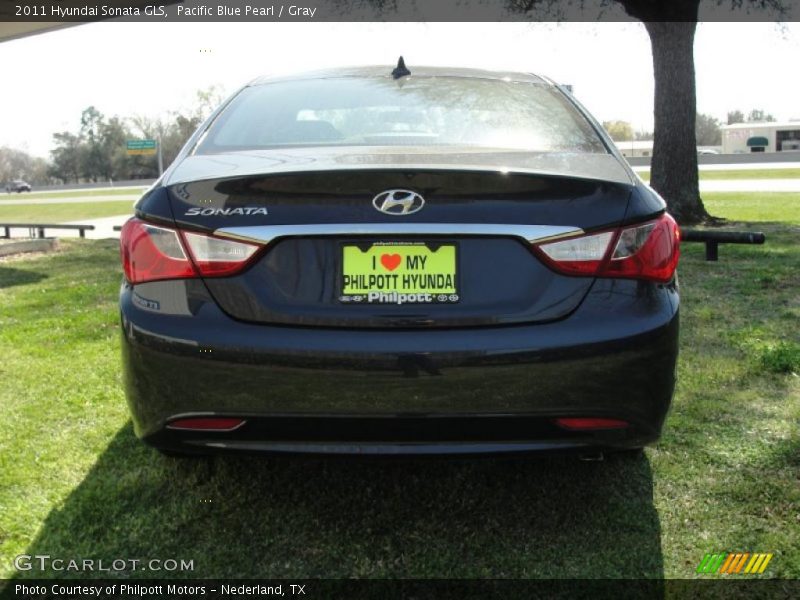 Pacific Blue Pearl / Gray 2011 Hyundai Sonata GLS