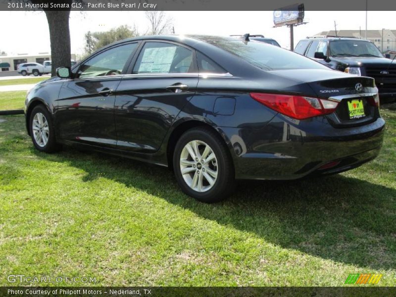 Pacific Blue Pearl / Gray 2011 Hyundai Sonata GLS