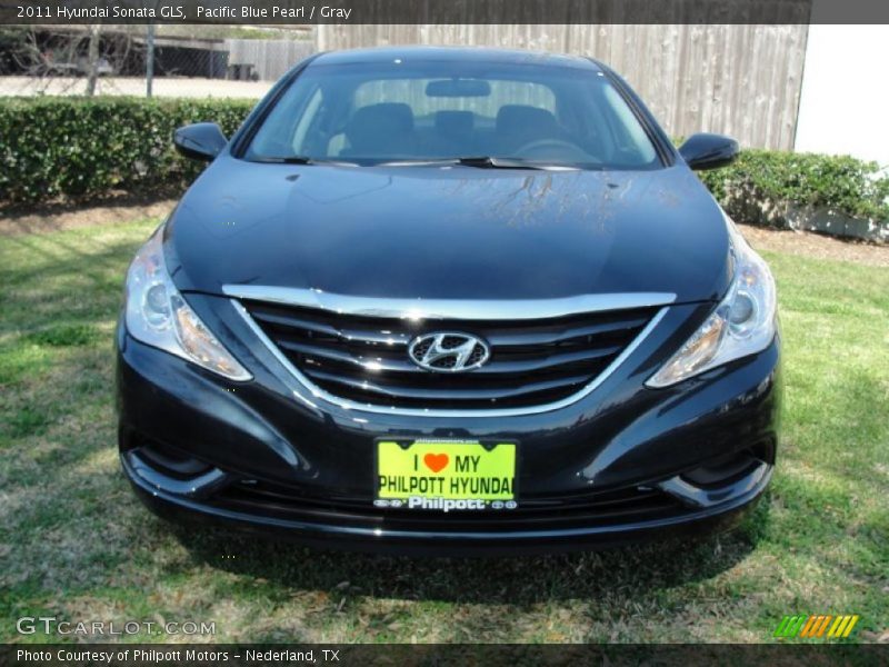 Pacific Blue Pearl / Gray 2011 Hyundai Sonata GLS