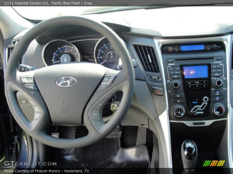 Pacific Blue Pearl / Gray 2011 Hyundai Sonata GLS