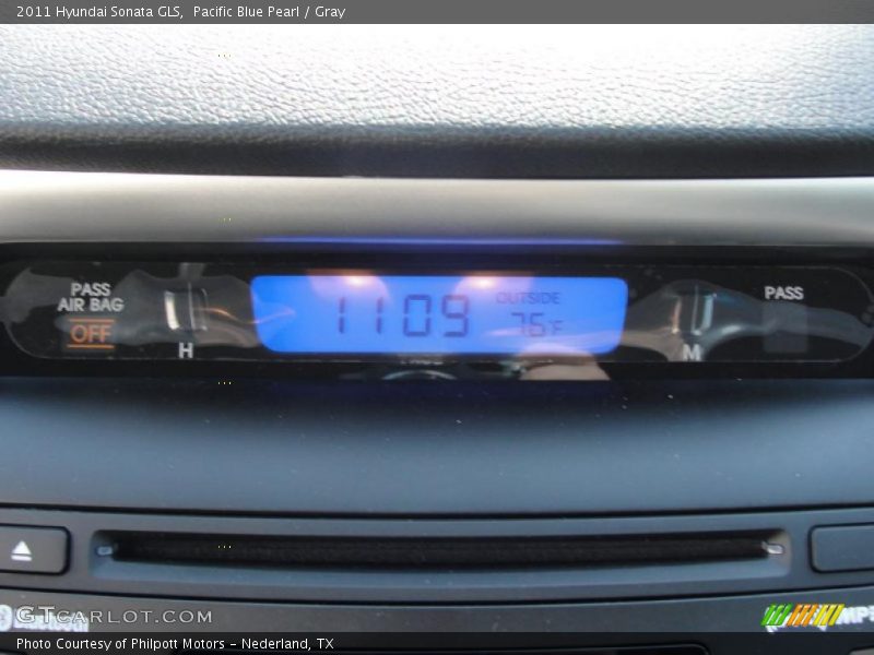 Pacific Blue Pearl / Gray 2011 Hyundai Sonata GLS