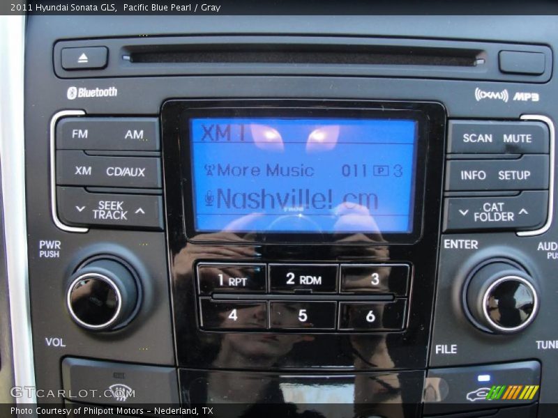 Pacific Blue Pearl / Gray 2011 Hyundai Sonata GLS