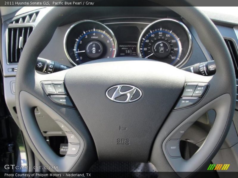 Pacific Blue Pearl / Gray 2011 Hyundai Sonata GLS